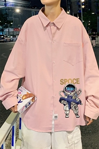 春季长袖衬衫男宽松港风衬衣男外套男CSCS285-P35图片