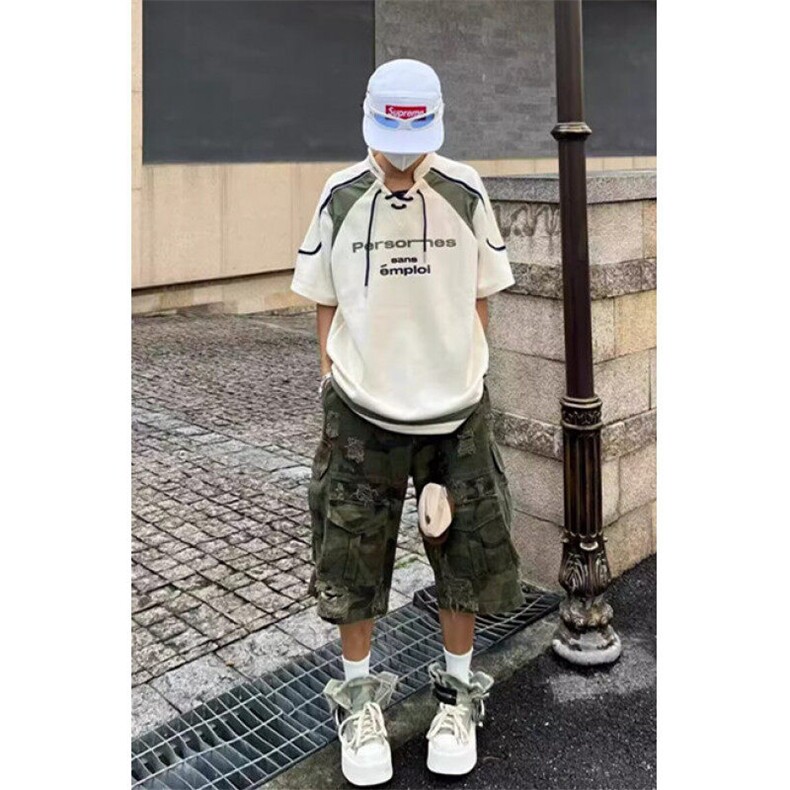 百搭慵懒时尚气质无品牌潮流破坏迷彩美式七分裤男KN6043,男装牛仔裤,星座1116A（原606A-3）
