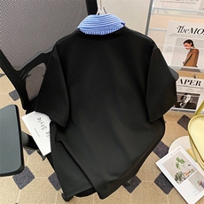 假两件POLO衫男女韩版潮流帅气宽松百搭2026夏季insT恤WB441-P36，男装卫衣，星座412-2