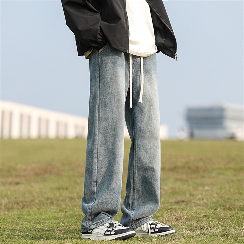 水洗直筒修身微喇牛仔裤三色高弹力高品质有大货-有加绒G136，男装牛仔裤，星座910