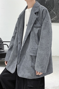 现货纯色宽松灯芯绒小西装男西服KD248-P65图片