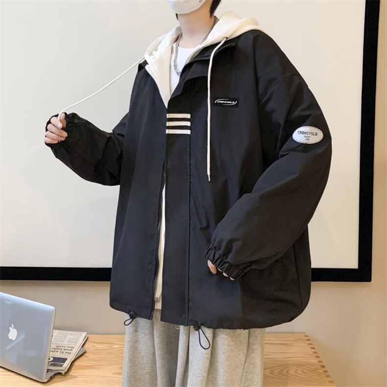 假两件外套男2023新款春秋季连帽上衣J18P65,男装夹克,星座1116-2