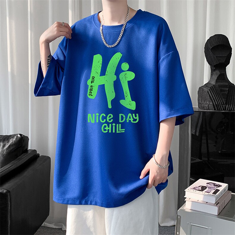 华夫格t恤男短袖男大码五分袖HT73418-P22,男装T恤,电商A040