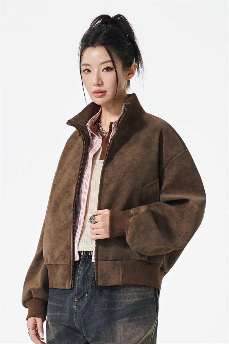 美式复古短款夹克男女秋高街潮牌情侣外套宽松百搭上衣JS5601-P85,男装夹克,星座610（原A335）