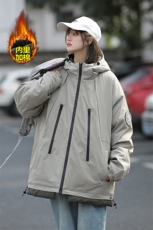 双拉链防水纹章连帽棉服男户外加棉加厚棉衣外套M74-特P105控168，男装棉衣，电商A001