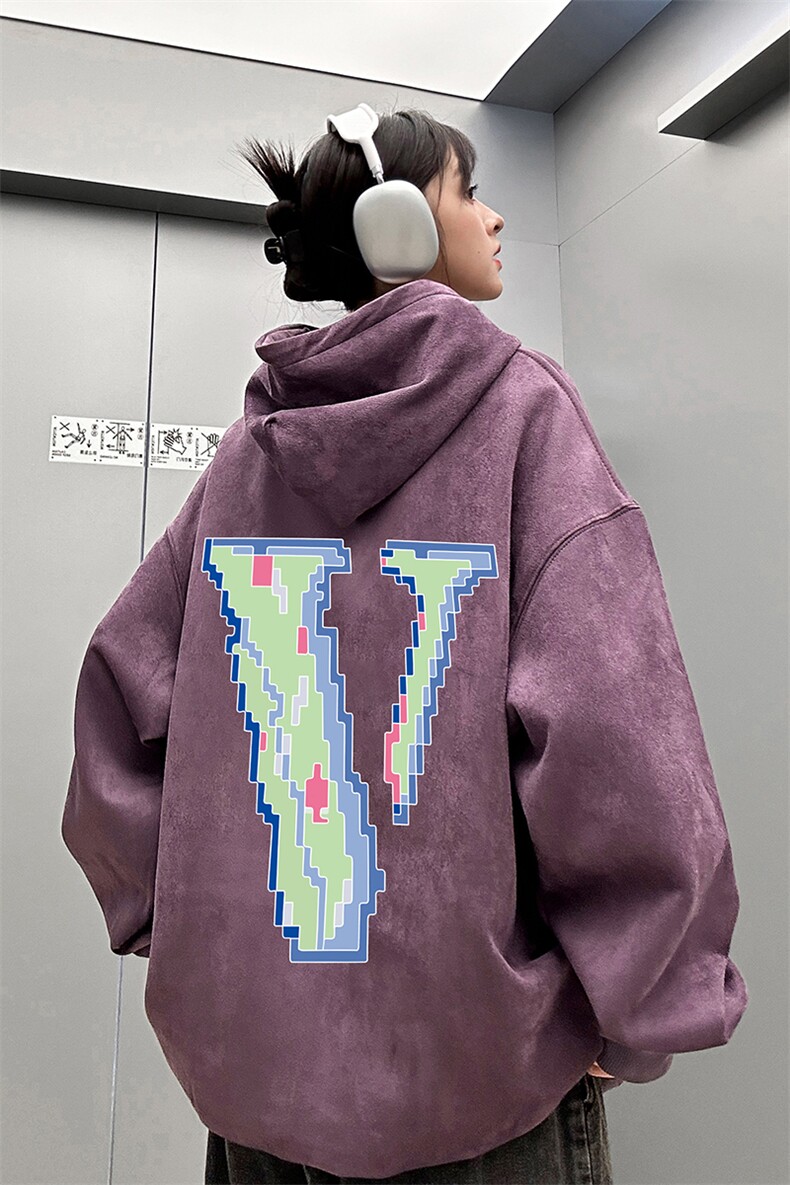 麂皮绒连帽卫衣重磅400克像素v印花JL7118-P45控78（抖音不可售）,男装卫衣,星座508（原C305）