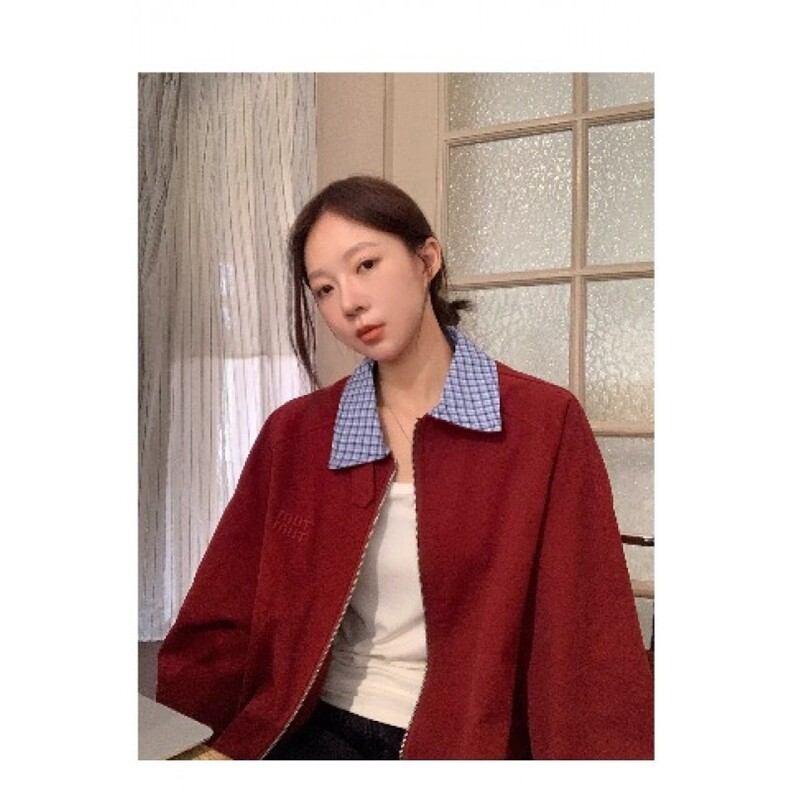 拼接格子假两件外套,女装短外套,星座410-6（原星座1304-1）