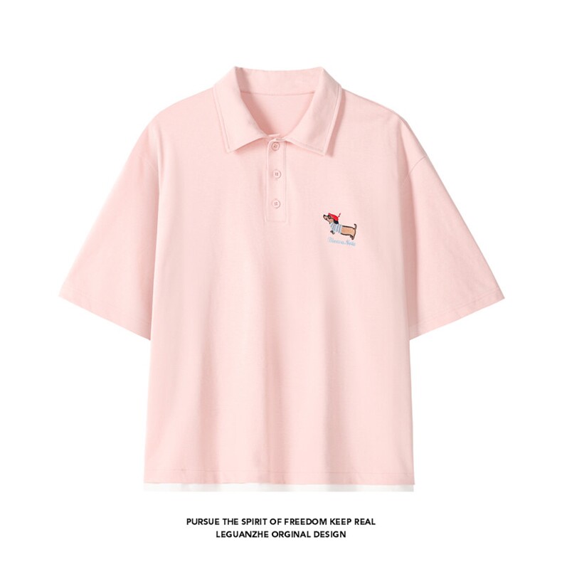 2025夏季新款港风白底大码刺绣短袖POLO衫M-5XHT25348-特P30,男装Polo衫,电商A022