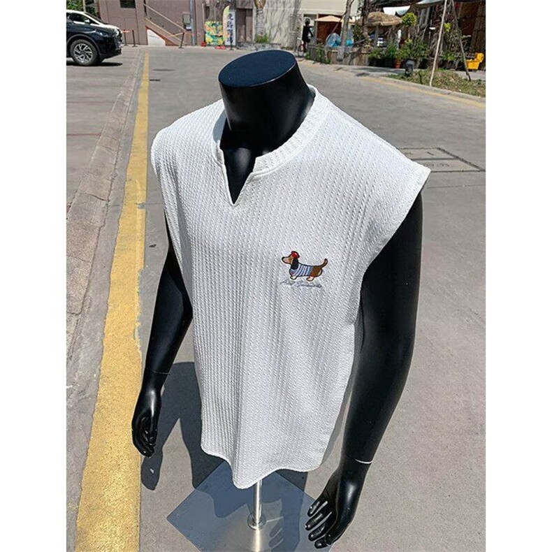 夏季新品青少年港风潮流无袖短袖流行简约百搭背心坎肩,男装背心/马甲,四季星座505