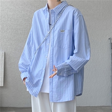 纯棉高品质条纹全棉情侣装粉色长袖衬衣棉CS016，男装衬衫，电商A426-1(原A430-1)