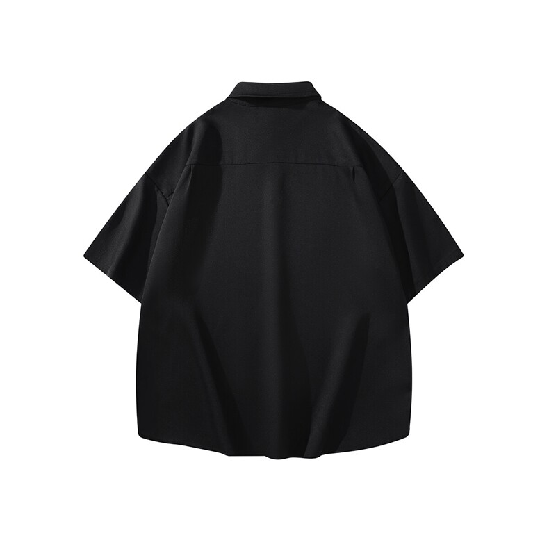 港风大码美式vibe潮牌痞帅翻领短袖衬衫男XZ213-CS8808-P35控48,男装T恤,星座213