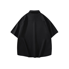 港风大码美式vibe潮牌痞帅翻领短袖衬衫男XZ213-CS8808-P35控48，男装T恤，星座213