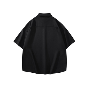 港风大码美式vibe潮牌痞帅翻领短袖衬衫男 XZ213-CS8808-P35控48图片