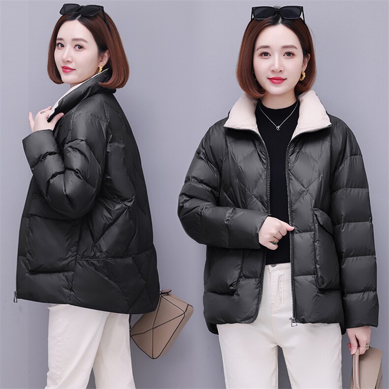 时尚保暖女士棉服简约立领长袖纯色外套冬季必备单品,女装棉衣/棉服,深妍伊美