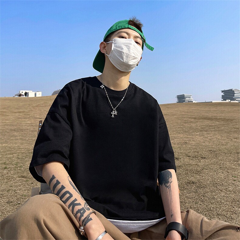 可设48小时发货支持抖音得物来样二开230克重磅美式短袖t恤MT350，男装T恤，电商A486