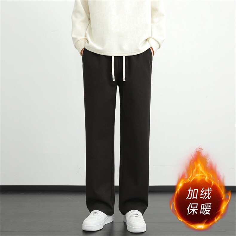 毛呢裤子男韩版秋冬新款加绒加厚九分西裤男士宽松垂感西装裤休裤,男装西服套装,星座505-2（原电商A260-1)