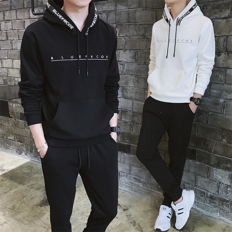 运动套装男秋休闲卫衣外套两件套跑步服装男士运动服DS157T,男装卫衣,电商A102
