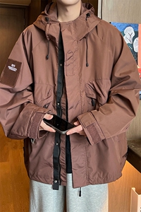 8XL-M特大码冲锋衣防水宽松工装风男夹克外套JK1306P90控118图片
