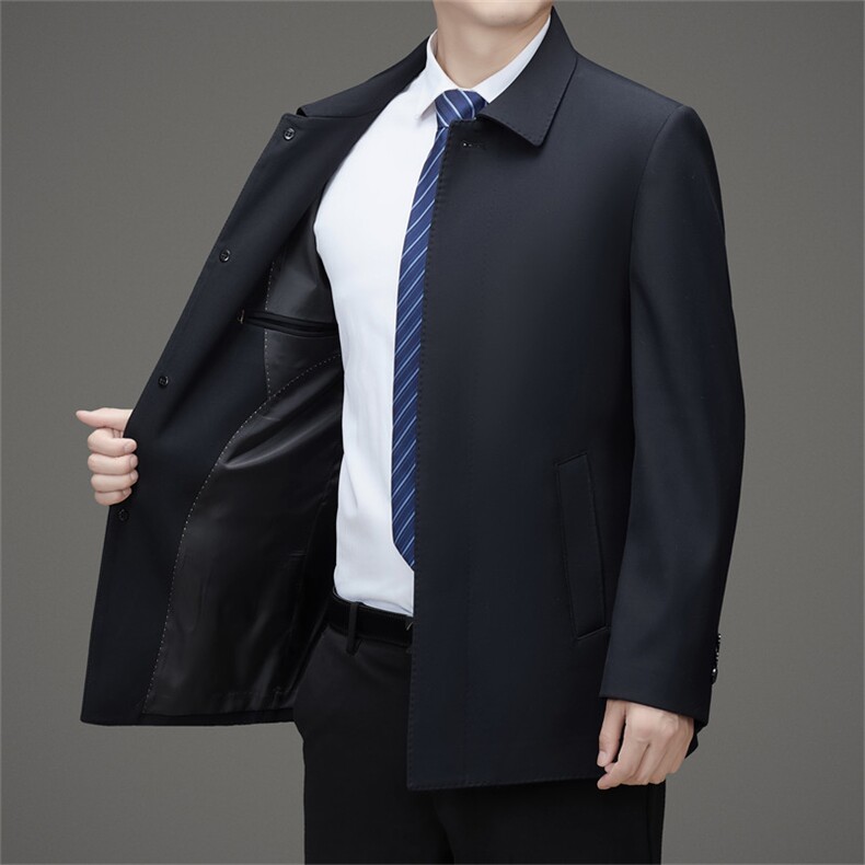 MJ8706秋冬款男士纯色夹克商务老干部外套通勤爸爸装翻领百搭男装,男装夹克,电商B360A（原721A）
