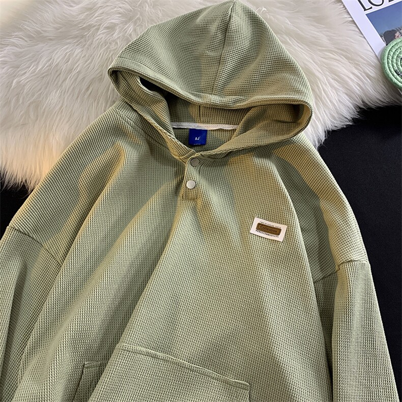 EQ179华夫格设计款连帽套头春季卫衣男女学院风糖果色外套P58，男装卫衣，电商C306-1