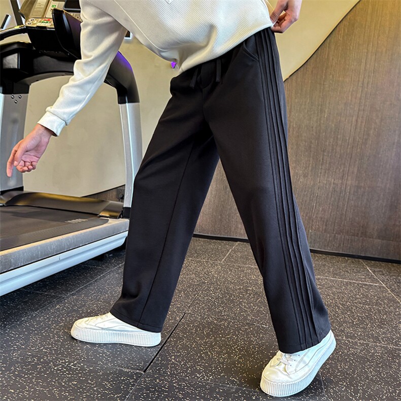 K660-P58控88秋冬男加绒卫裤设计感立体条纹裤子痞帅长裤新款宽松，男装休闲裤，星座102A（原电商D309-1）