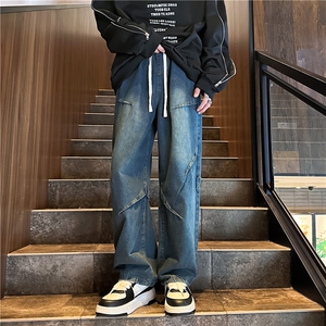 K1225-p38-控68 oversize cleanfit黄泥牛仔裤直筒裤老爹裤长裤图片