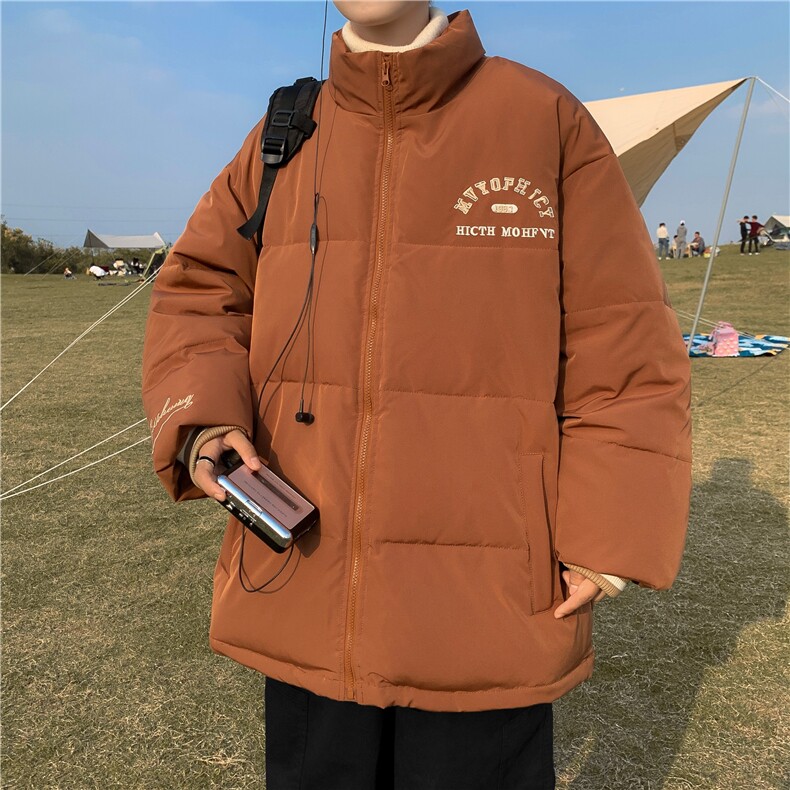 2025新款冬季保暖外套大码宽松美式简约纯色面包棉服潮JK8053,男装棉衣,星座516A