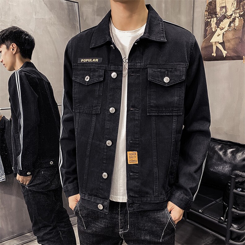 店主风牛仔外套男新款秋季潮牌潮流百搭宽松夹克上衣服装9159图片