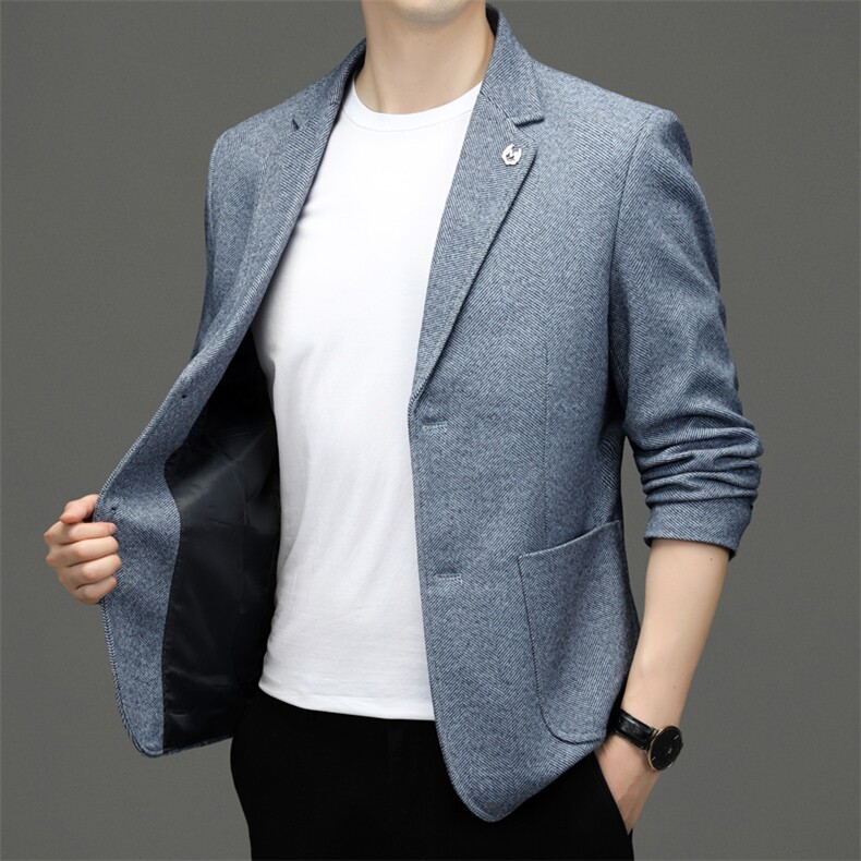 2024新款春秋季偏厚休闲西服男韩版商务休闲防晒小西服帅气潮流,男装西服,钱塘6003（原4033）