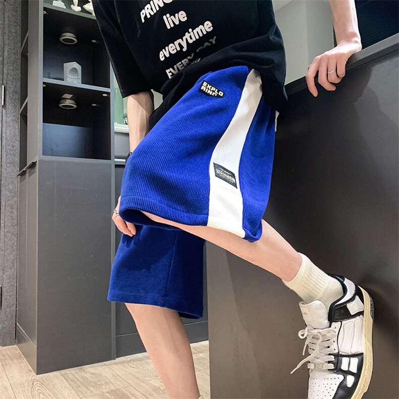 2025夏季新款拼接短裤男女情侣五分裤休闲裤衩沙滩中裤K1078-P26,男装牛仔裤,星座207