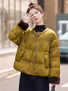 现货现货新中式羽绒服短款2025新款90白鸭绒外套数据好主推款现货图片