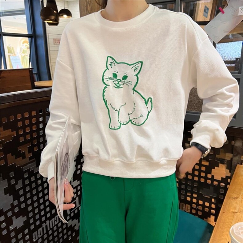 QH2022春季立体猫咪图案卫衣，女装卫衣/绒衫，启航