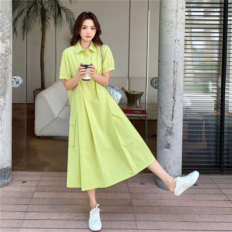 夏季纯色连衣裙2C107-99006-P159-K199,女装连衣裙,2C107
