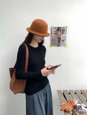 2025年秋季通勤套头修身时尚简约休闲圆领弹力衫，女装羊毛衫，纳驰羊绒
