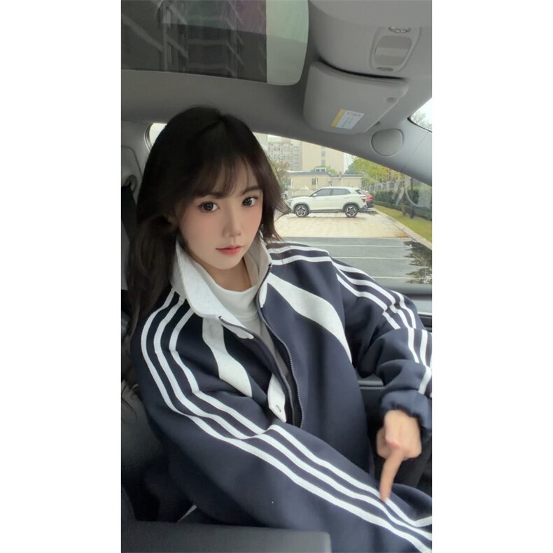 WY10190-特P60420g重磅-高品质-条纹设计感大码保暖卫衣外套男,男装棉衣,电商A059