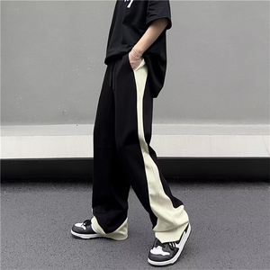 拼接运动裤卫裤男宽松阔腿哈伦裤设计感裤子K0491-P40图片