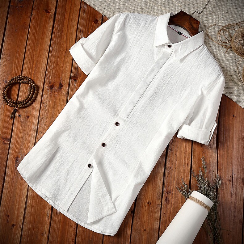 五分袖夏季上班直筒中国风青春流行2021年立领衬衫纯色POLO领时尚图片