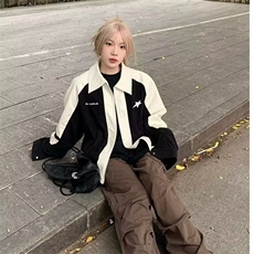 新款日系时尚潮流外套原宿百搭简约流行JK41-P59，女装短外套，星座208-5