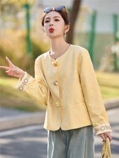 现货依如秀2026年春季新款减龄新中式外套，女装短外套，依如秀(原杭风阁)