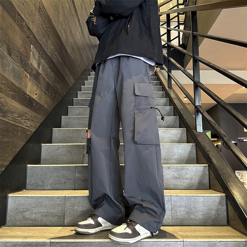 春季新款美式机能冲锋工装裤男多口袋设计感阔腿休闲裤K7621-P40,男装休闲裤,星座512-3