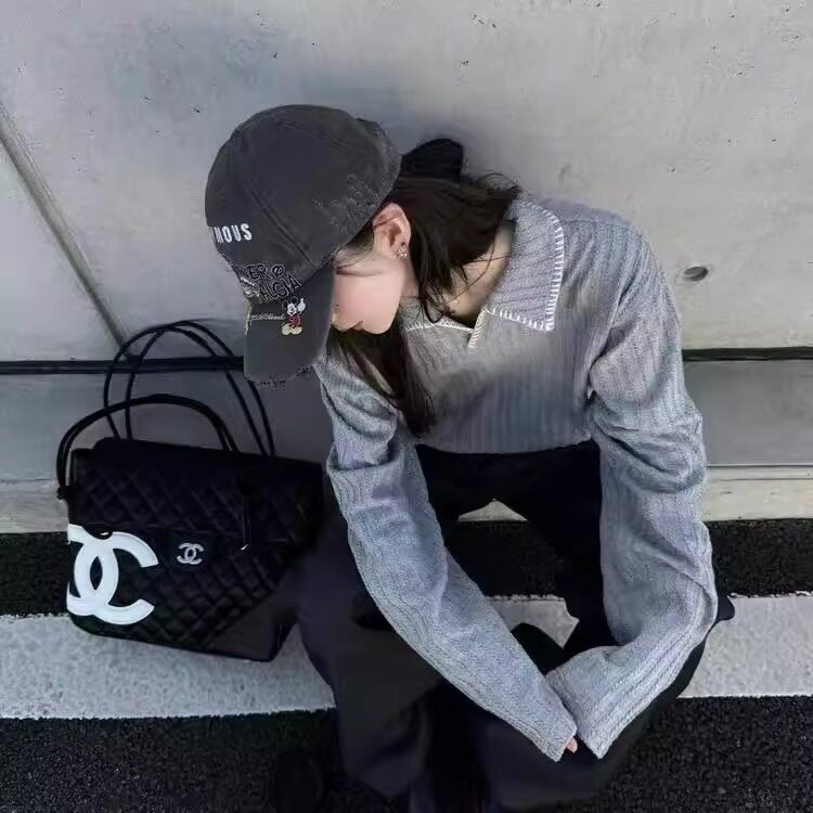 韩手缝线线麦穗纹针织亨利领长袖T恤柔软舒适亲肤百搭毛衣,针织衫/毛衣,星座506A