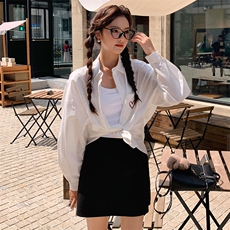 白色衬衣女秋季新款刺绣衬衫外套女百搭宽松休闲上衣，女装衬衫，梦懿尔