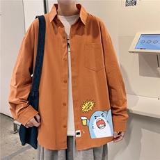 春季长袖衬衫男宽松港风衬衣男外套男CSCS274-P35，男装衬衫，电商B371