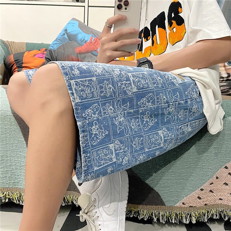 218-1-P34-DK829夏季宽松花色休闲五分裤,男装休闲裤,四季星座218-1