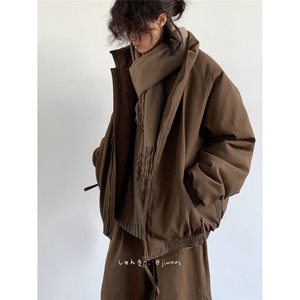 冬季美拉德竖条纹棉衣男女复古立领百搭面包服棉袄外套WLJ56-p80图片