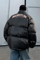 港风23新款冬季时尚百搭立领PU皮棉服外套MY64510P115控158，男装棉衣，电商A268A