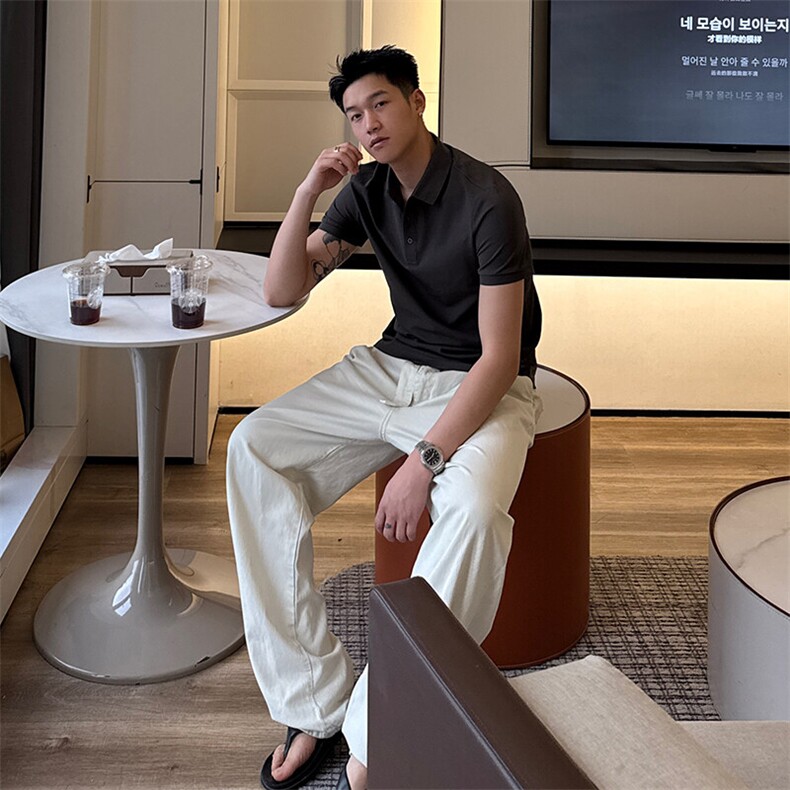 盗图220克丝光珠地高品质常年主推短袖T恤翻领Polo衫T0257,男装T恤,电商D342