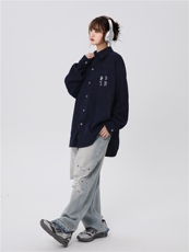 2025春款新款潮流简约情侣衬衫长袖休闲外套XZ201-2C527P55，男装衬衫，星座201-2