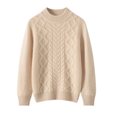 2025时尚百搭通勤简约休闲半高领加厚绞花，童装儿童羊绒衫，牧皓研