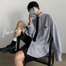 春季新款2024条纹长袖衬衣港风宽松衬衫情侣薄外套男春装A33-P53，男装衬衫，电商A233-1